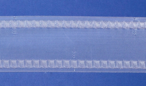 Gardinenband Transp. polyester 7.7cm (50 m) mit Pockets